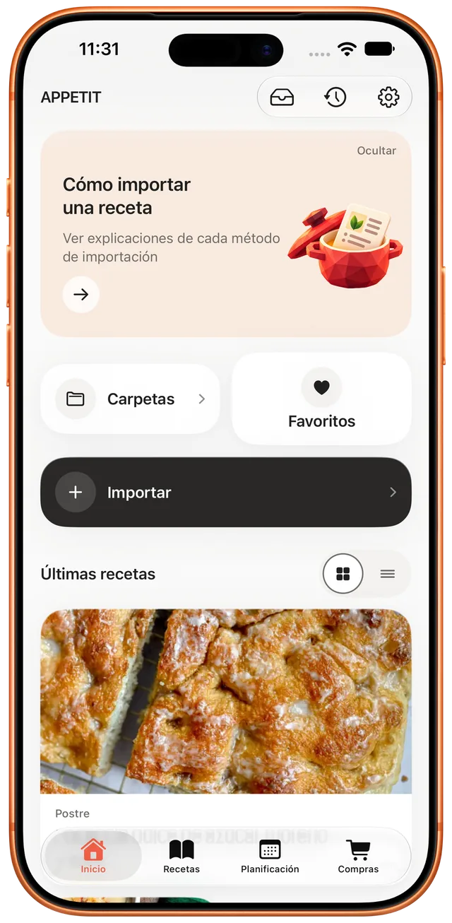 Inicio de Appétit con las últimas recetas
