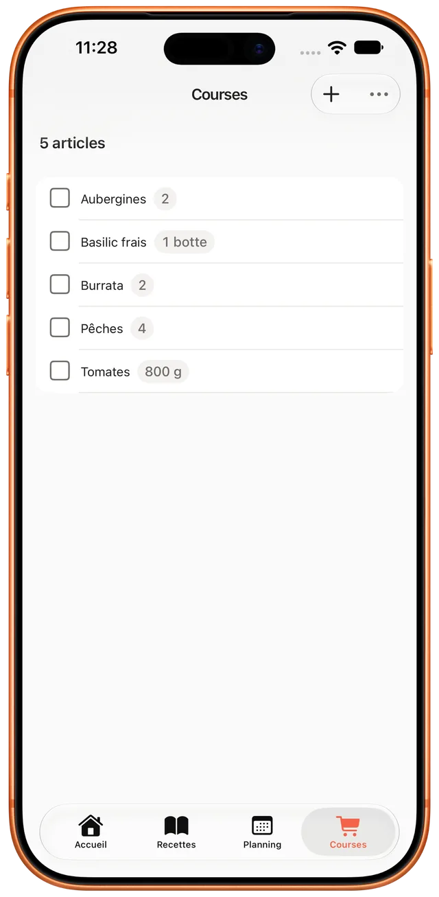 Liste de courses triée par rayon